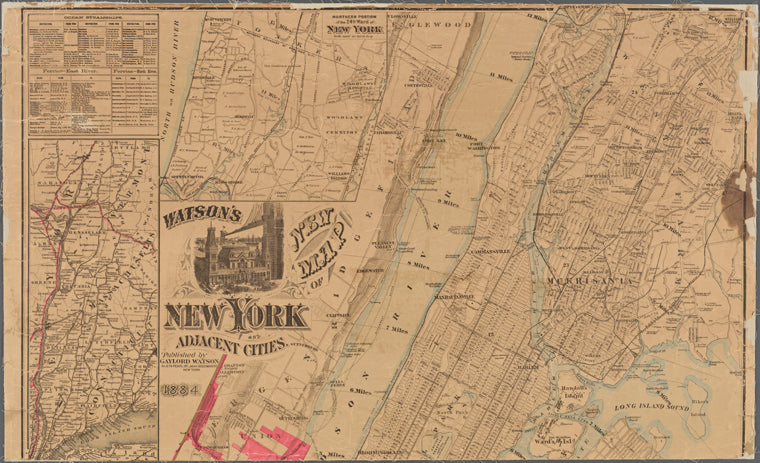 Watson's new map of New York and adjacent cities
