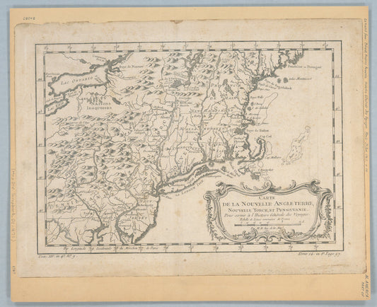Carte de la Nouvelle Angleterre, Nouvelle Yorck, et Pensilvanie : pour servirà l'Histoire générale des voyages