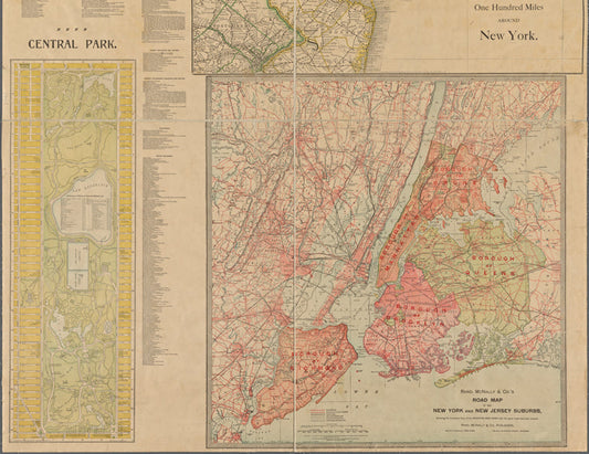 Rand McNally & Co.'s road map of the New York and New Jersey suburbs : showing the boundary lines of the Greater New York with the good roads specially marked
