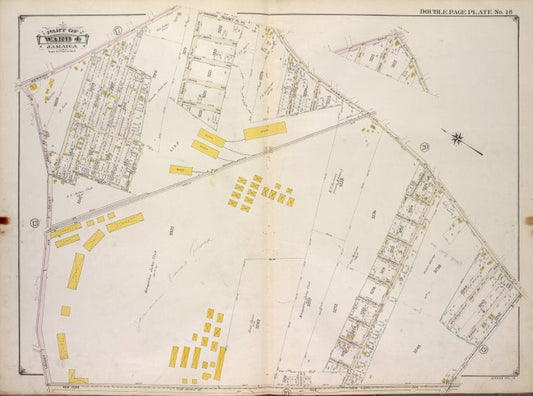 Queens, Vol. 1A, Double Page Plate No. 18; Part of Ward 4 Jamaica. [Map bounded by Merrick Rd., Rodney PL., Farmers Ave., New York Ave., Locust Ave.]; Sub Plan; [Map bounded by Deal PL.]