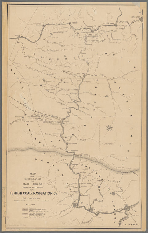 Map of the mines, canals, and rail roads owned or controlled by the Lehigh Coal & Navigation Co. : [Lehigh and Wyoming valleys, Pennsylvania]