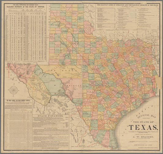 Official map of the state of Texas: to accompany the statistical and descriptive work, "Resources, soil and climate of Texas"
