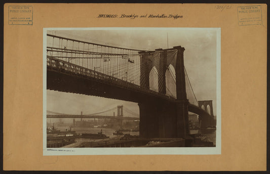 Bridges - Brooklyn Bridge - Manhattan Bridge - [painters on the Brooklyn Bridge].