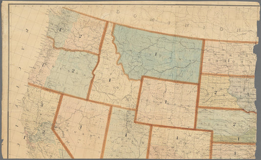 Supervisors districts eleventh census: map of the United States showing political subdivions public culture and drainage