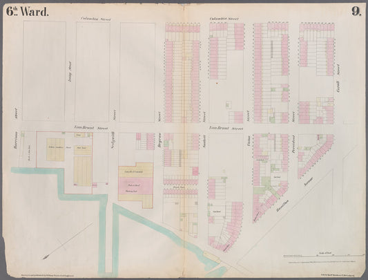Plate 9: Map bounded by Buttermilk Channel, Van Brunt Street, Degraw Street, Columbia Street, Carroll Street, Hamilton Avenue