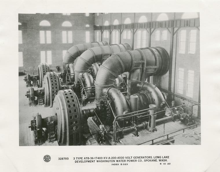 3 type ATB-36-17400 KV-A-200-4000 volt generators. Long Lake Development Washington Water Power Co., Spokane, Wash.