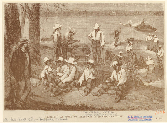 "Zebras" at work on Blackwell's Island, New York