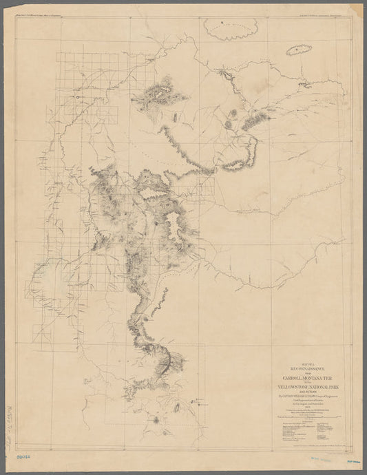 Map of a reconnaissance from Carroll, Montana Ter. to the Yellowstone National Park and return