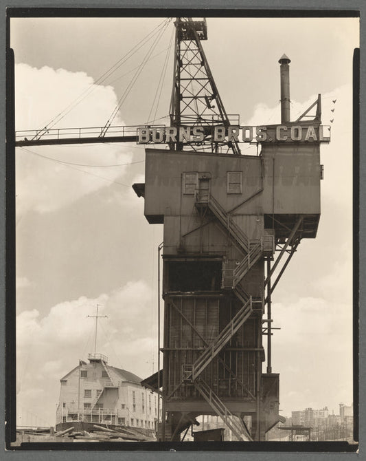 Burns Brothers Coal elevator and U.S.S. Illinois: Armory for Navy reserves, West 135th Street pier