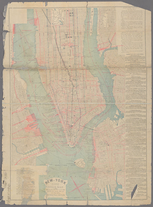 New guide map of New York City and Brooklyn with street directory