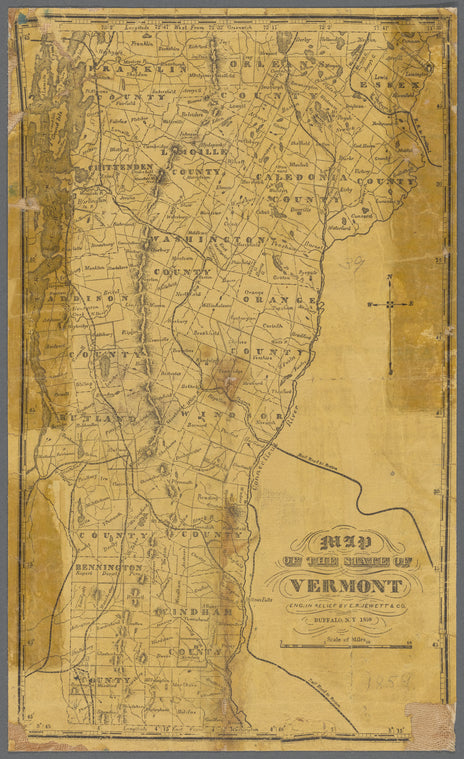 Map of the state of Vermont
