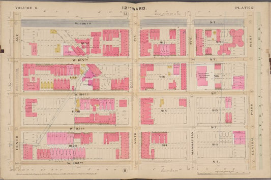 Map bounded by W. 106th St., Central Park W., W. 102nd St., 10th Ave.