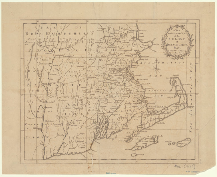 A new and accurate map of the colony of Massachusets [i.e. Massachusetts] Bay, in North America, from a late survey