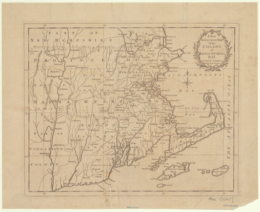 A new and accurate map of the colony of Massachusets [i.e. Massachusetts] Bay, in North America, from a late survey