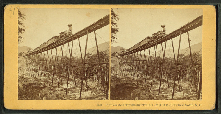 Frankenstein Trestle and Train, P. & O.R.R., Crawford Notch, N.H.