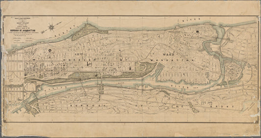 Map or plan showing the street system in the 12th ward of the Borough of Manhattan, as modified by the Board of Public Improvements