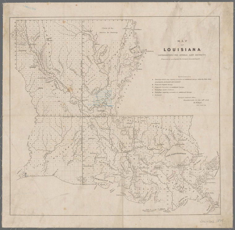 Map of Louisiana : representing the several land districts