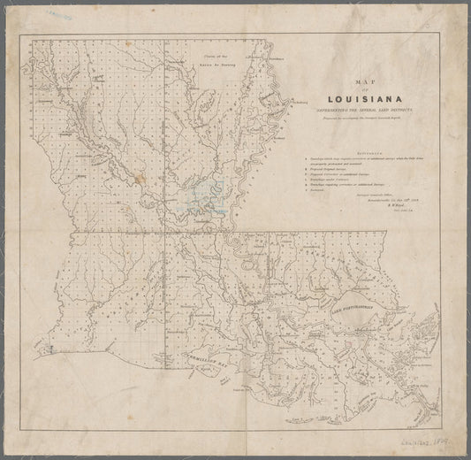 Map of Louisiana : representing the several land districts