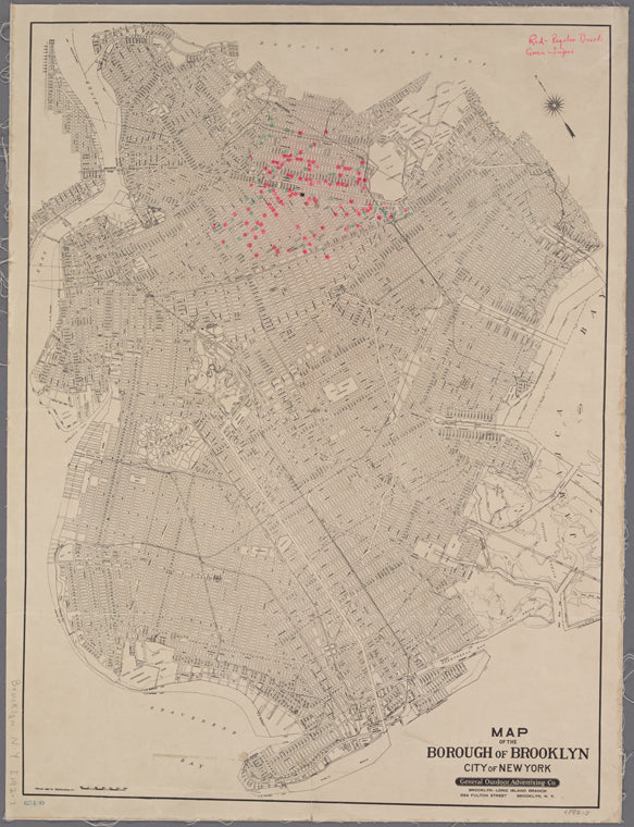 Map of the borough of Brooklyn, City of New York : General Outdoor Advertising Co