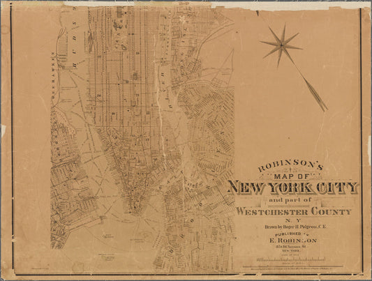 Robinson's map of New York City and part of Westchester County N.Y.