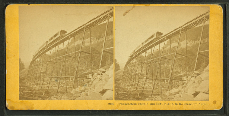 Frankenstein Trestle and Cliff, P.& O.R.R., Crawford Notch.