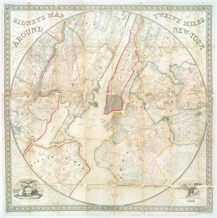 Sidney's map of twelve miles around New-York : with the names of property holders, &c., from entirely new & original surveys