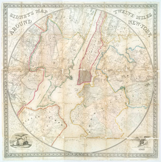 Sidney's map of twelve miles around New-York : with the names of property holders, &c., from entirely new & original surveys