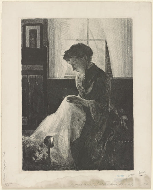 A woman sewing