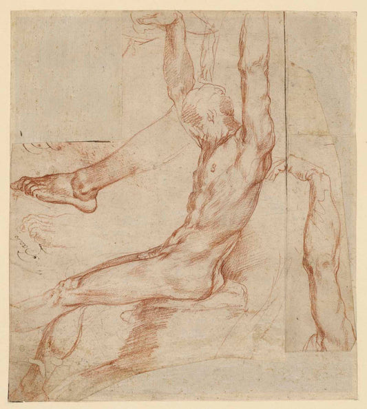Study of a Man with Various Sketches (recto); Study of a Man's Draped Leg (verso) Gm-00006901