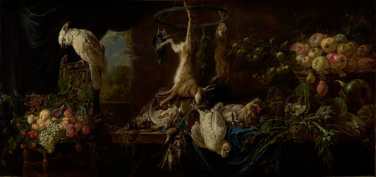 Still Life with Game, Vegetables, Fruit, and a Cockatoo Gm-00056201