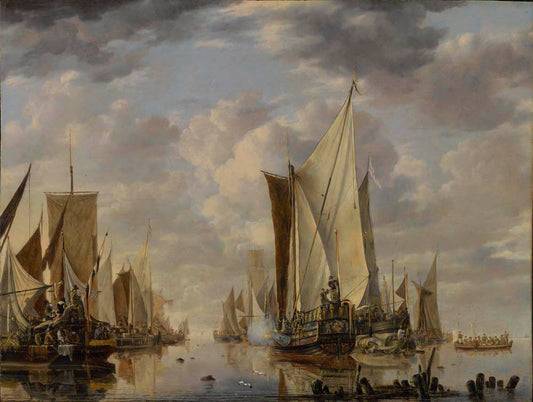 Shipping in a Calm at Flushing with a States General Yacht Firing a Salute Gm-10866501