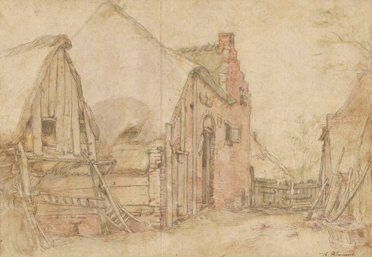 View of a Farm Courtyard (recto); Study of a Tree (verso) Gm-30514901