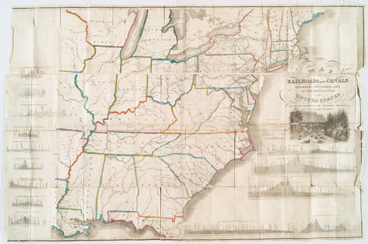 Map of the railroads and canals, finished, unfinished, and in contemplation, in the United States