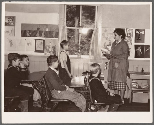 Interior of schoolhouse on land use project. Albany County, New York