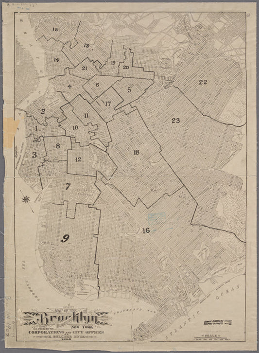 Map of the borough of Brooklyn, New York : [showing senate and assembly  districts]