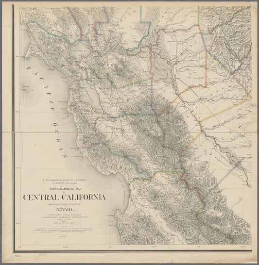 Topographical map of central California, together with a part of Nevada : [two sheets only]