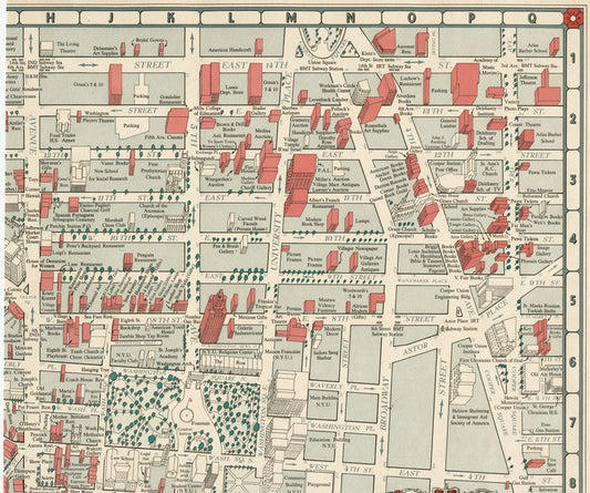 Map of the Greenwich Village section of New York City.