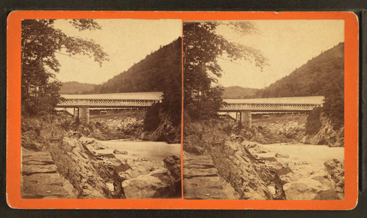 View of a covered bridge.