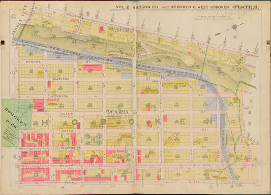 Hudson County, V. 2, Double Page Plate No. 8 [Map bounded by Palisade Ave., 18th St., Park Ave., 10th St.]