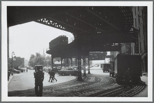 The famous S-curve near South Ferry on the Third Avenue Elevated, Manhattan, N.Y.