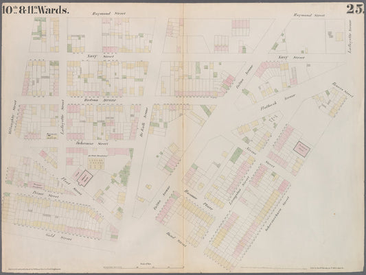 Plate 25: Map bounded by Willoughby Street, Raymond Street, Lafayette Avenue, Flatbush Avenue, Powers Street, Schermerhorn Street, Bond Street, Fulton Avenue, Gold Street