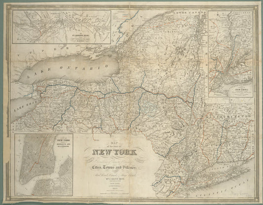 Map of the state of New York : showing the boundaries of counties & townships, the location of cities, towns and villages, the courses of rail roads, canals & stage roads