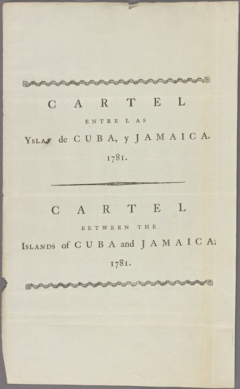 Cartel between the Islands of Cuba and Jamaica, 1781