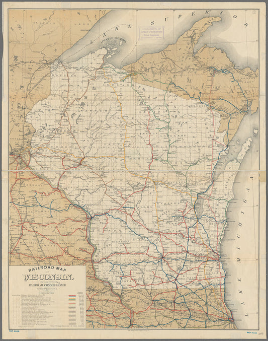 Railroad map of Wisconsin