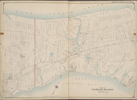 Suffolk County, V. 2, Double Page Plate No. 10 [Map bounded by Long Island Sound, New Suffolk, Great Peconig Bay]South Jamesport, Jamesport]