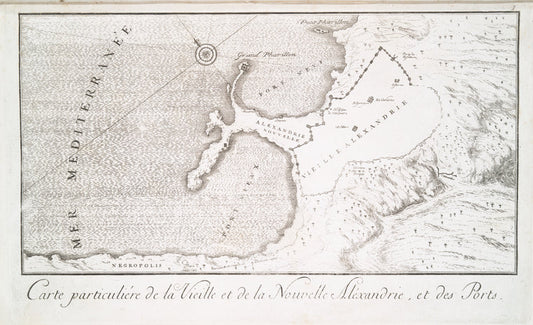 Carte particuliére de la vieille et de la nouvelle Alexandrie, et des ports.