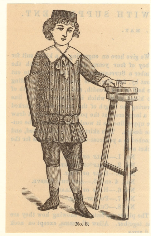 Boy standing, wearing a hat, United States, 1883