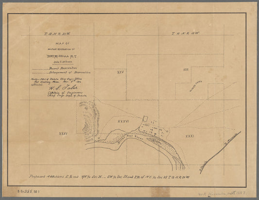 Map of military reservation of Fort Missoula, Mt.
