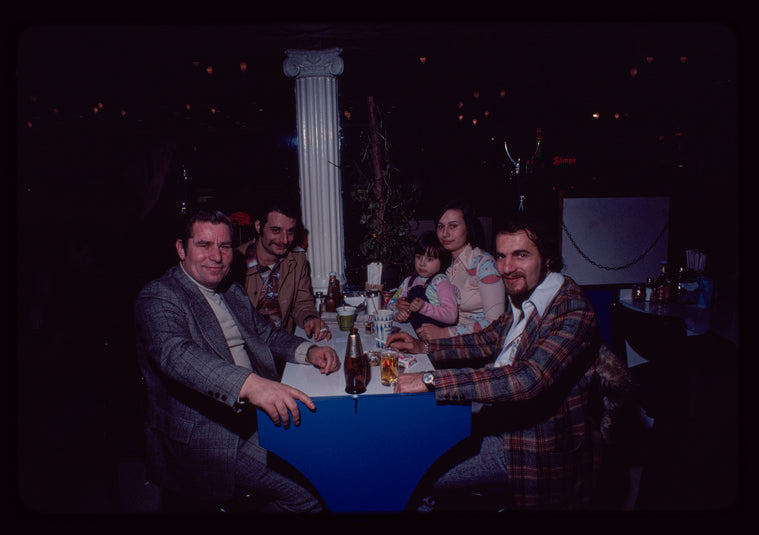 Group portrait with Milton Karas [far left?], Owner, Plaza de Athena II