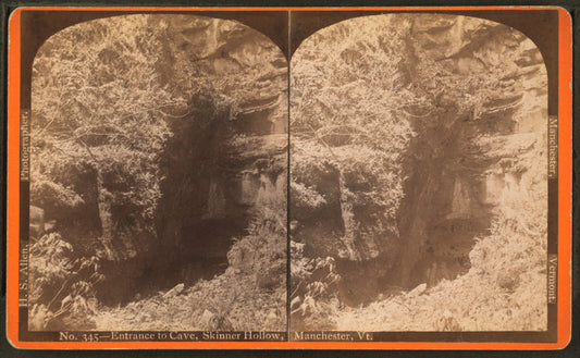 Entrance to cave, Skinner Hollow, Manchester, Vt.